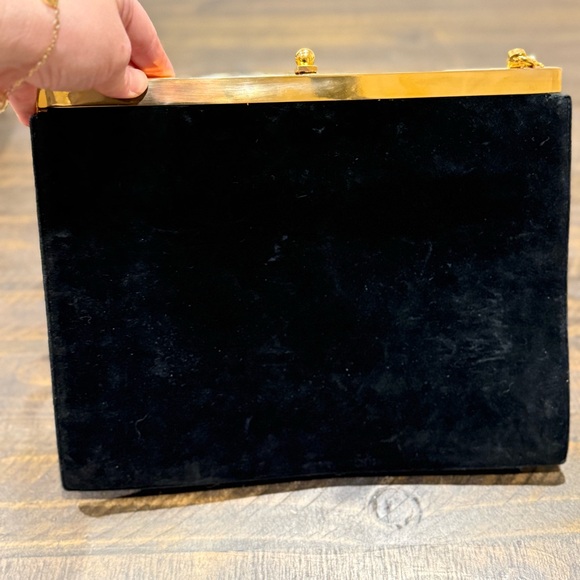 Versus Gianni Versace Black Velvet Handbag/ crossbody - Picture 2 of 8